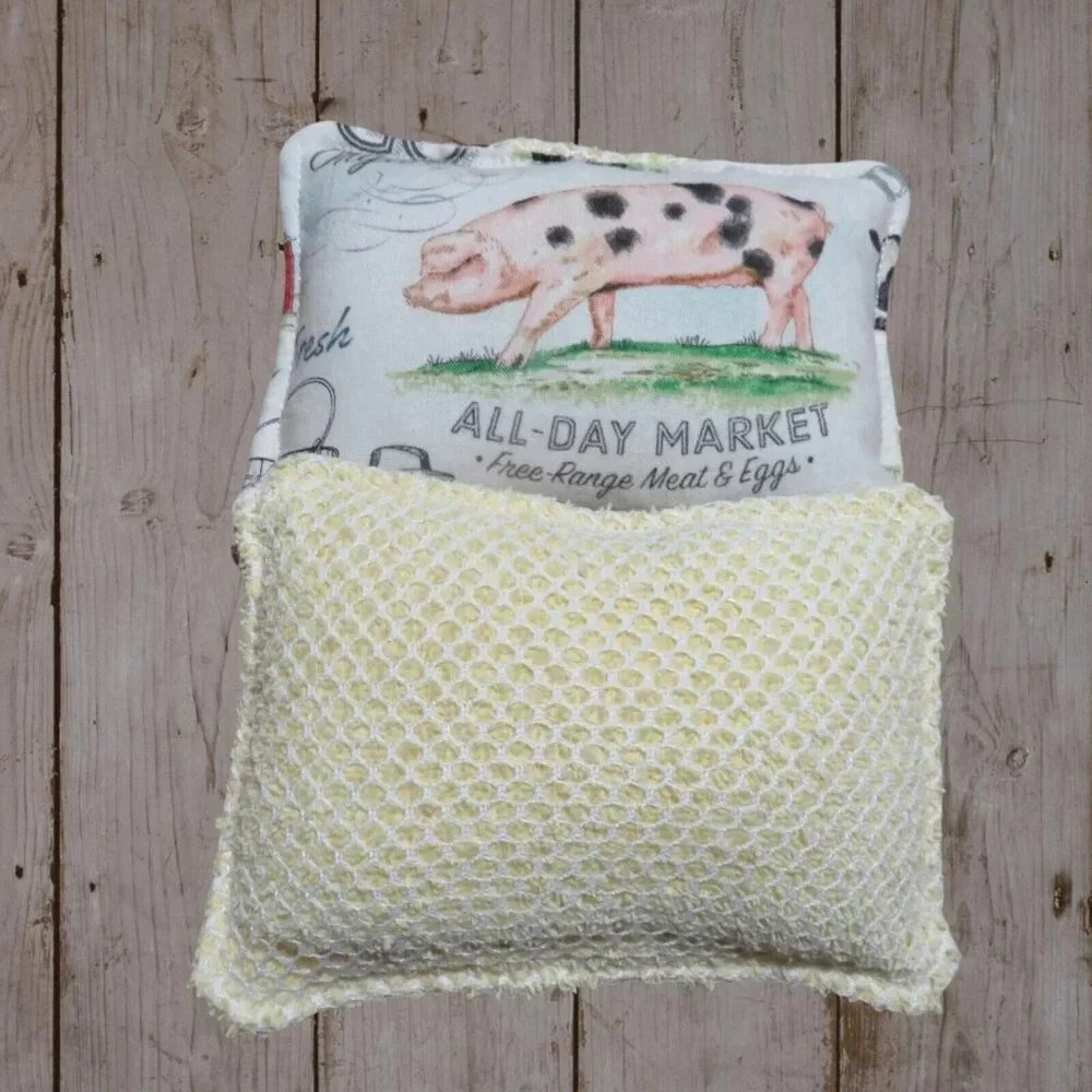 Reusable Sponge Farm Dish Scrubby, Set of 2 - Picture 3 of 3